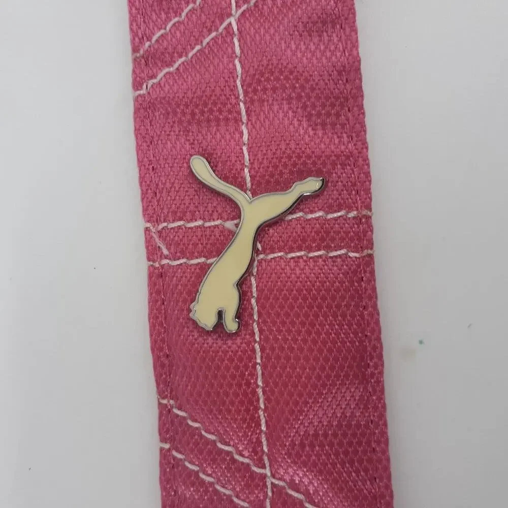 Puma Y2K Pink Quilted Belt Silver Tone Size 37
